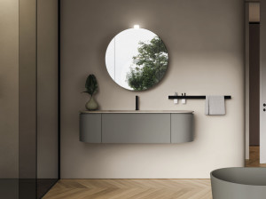 Подвесной туалетный столик с зеркалом