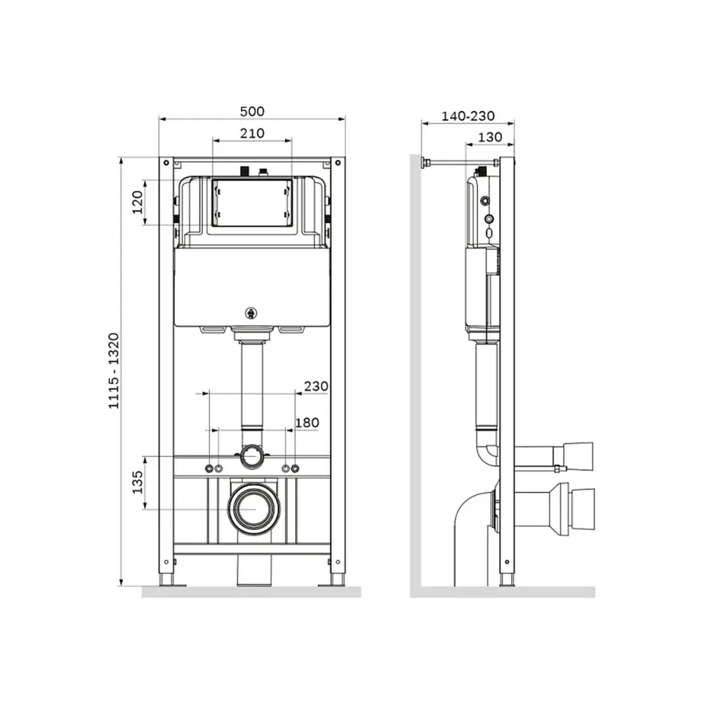 Комплект инсталляции AM.PM Tech с безободковым унитазом Iddis Lahta клавиша AM.PM Tech L хром STLM-2100609 - Вид №3
