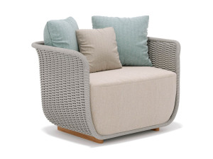 Веревочное садовое кресло с подлокотниками