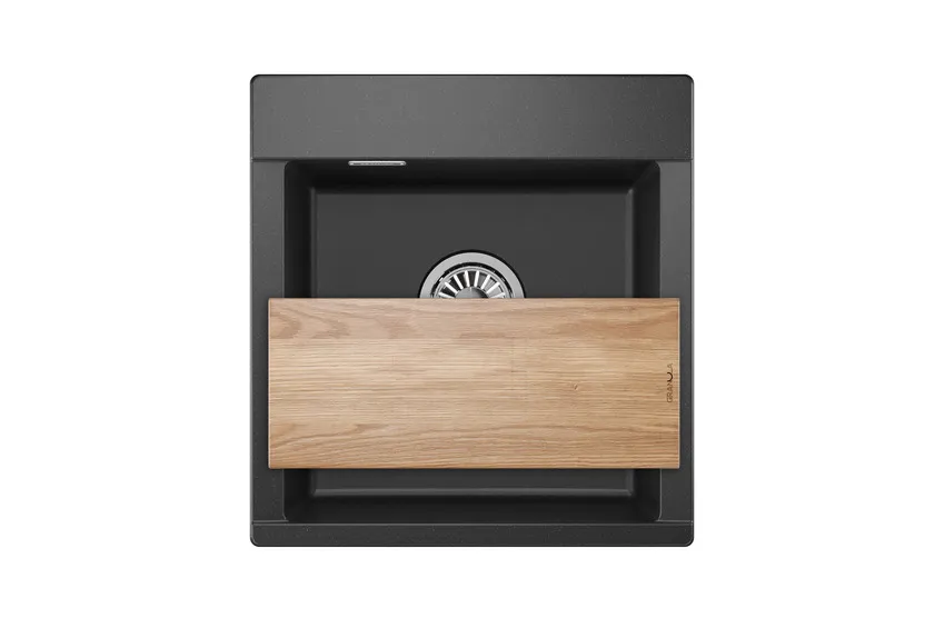 ES-4701, ЧЁРНЫЙ, кухонная мойка, кварц, ESTETICA GRANULA 4701-ST164 - Вид №3