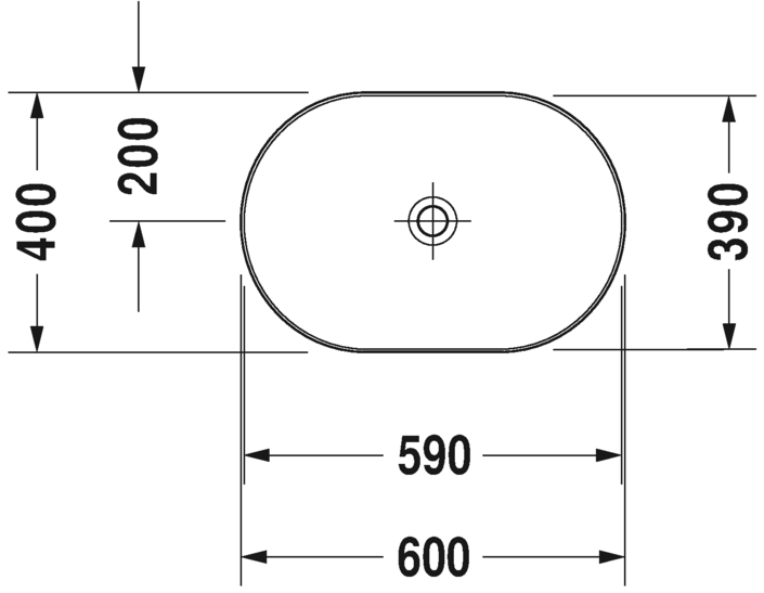 0379602300 Накладная раковина на столешницу  овальная Duravit Luv - Вид №2