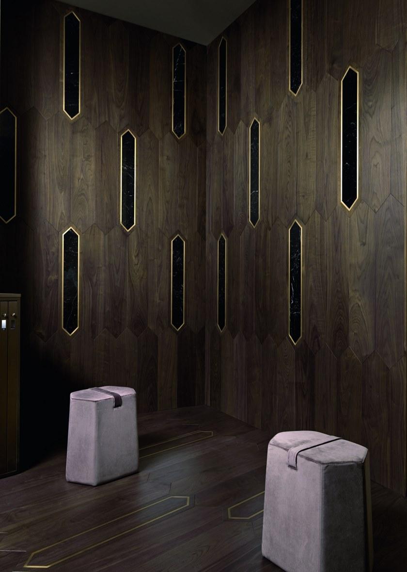 FOGLIE D'ORO Напольное покрытие из орехового дерева / стена для интерьера Pavimento modulare speciale matita sun-id-1501459 - Вид №2