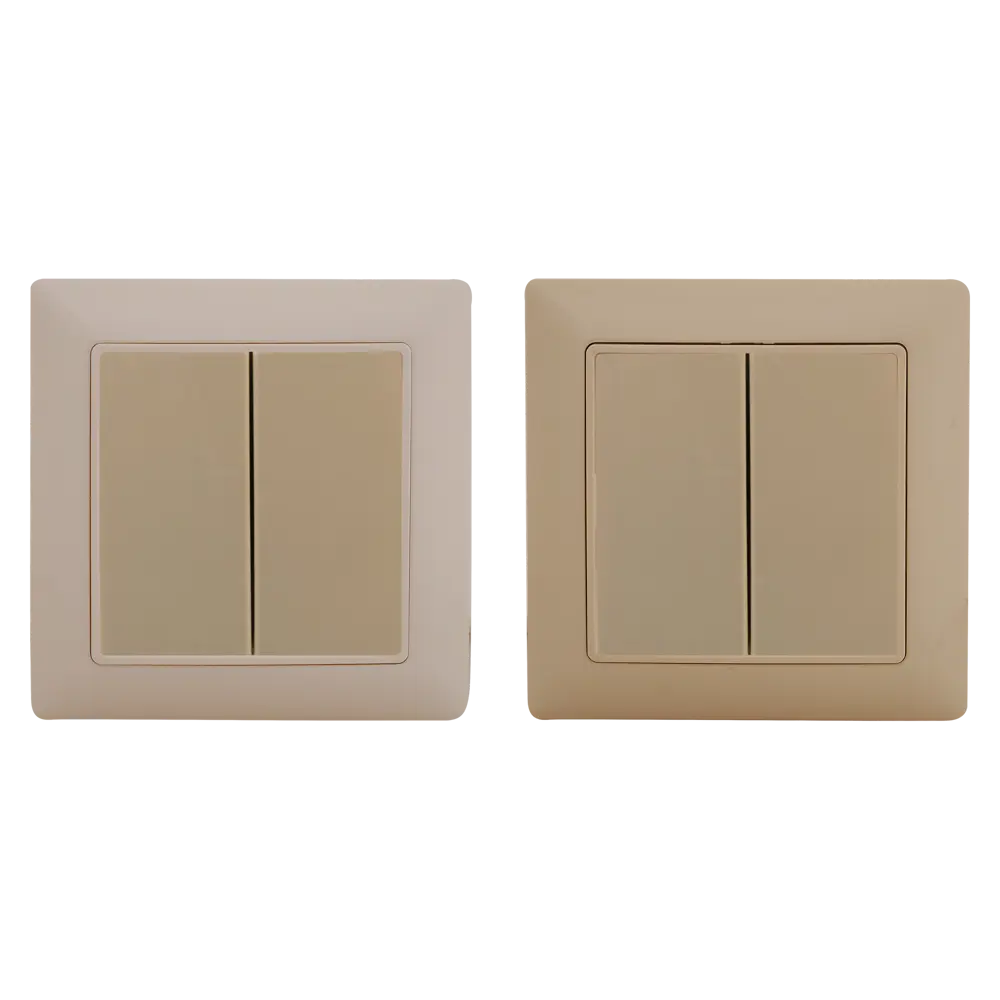 Выключатель встраиваемый ABB Basic 55 2 клавиши, цвет бежевый 13593562 STLM-2116513 Basic55 - Вид №1