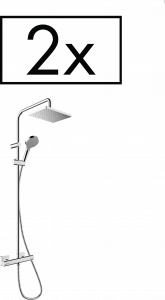26287000 Vernis Shape Showerpipe 230 1jet с термостатом для душа, проектная упаковка (2 шт.) Hansgrohe