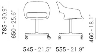 Pedrali 4-спицевый тканевый стул на колесиках Babila sun-id-1451992 - Вид №1