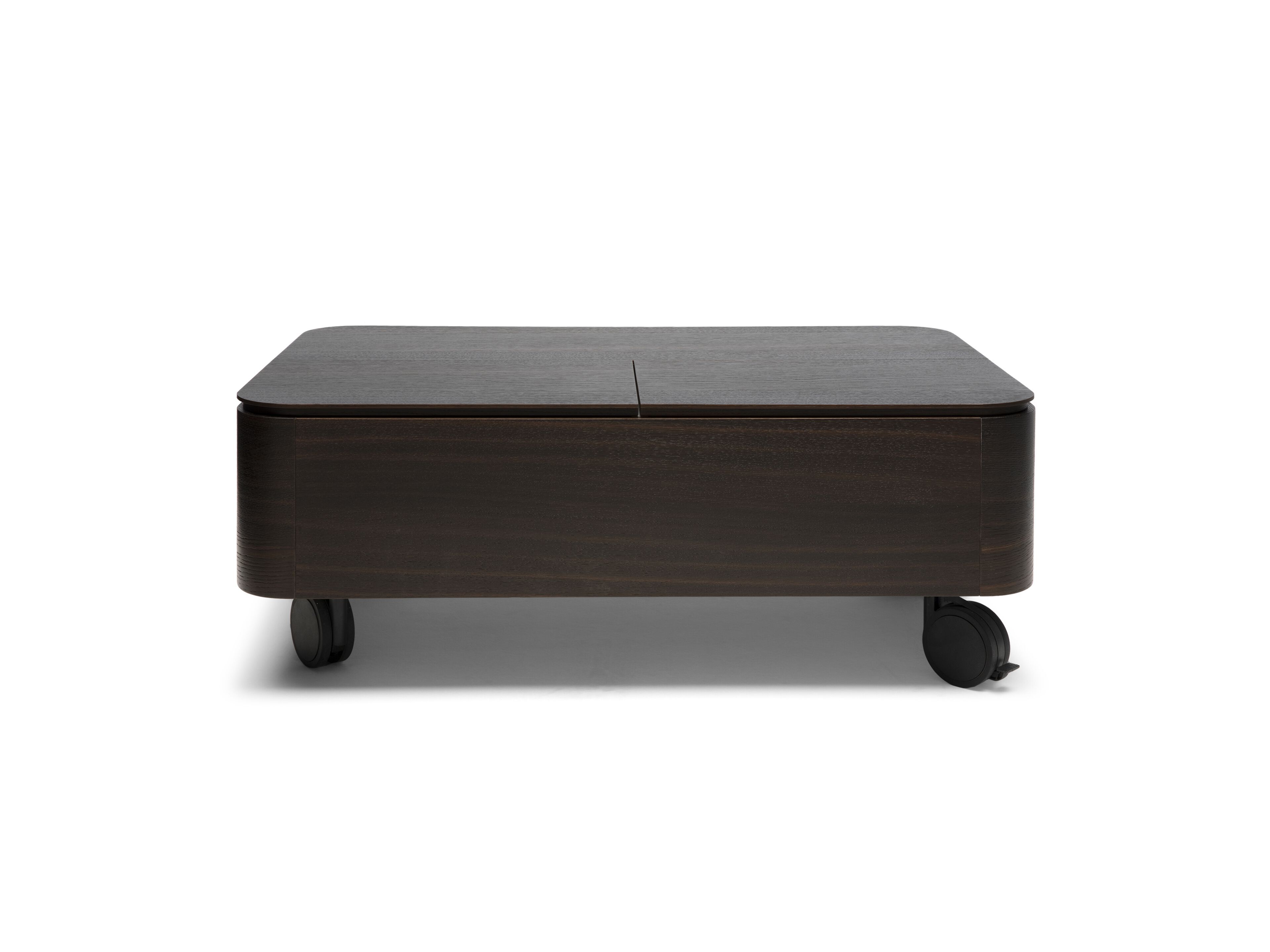 Деревянный журнальный столик с колесами и отсеком для хранения Natuzzi Italia SQUARE ARCH-00091390 - Вид №1