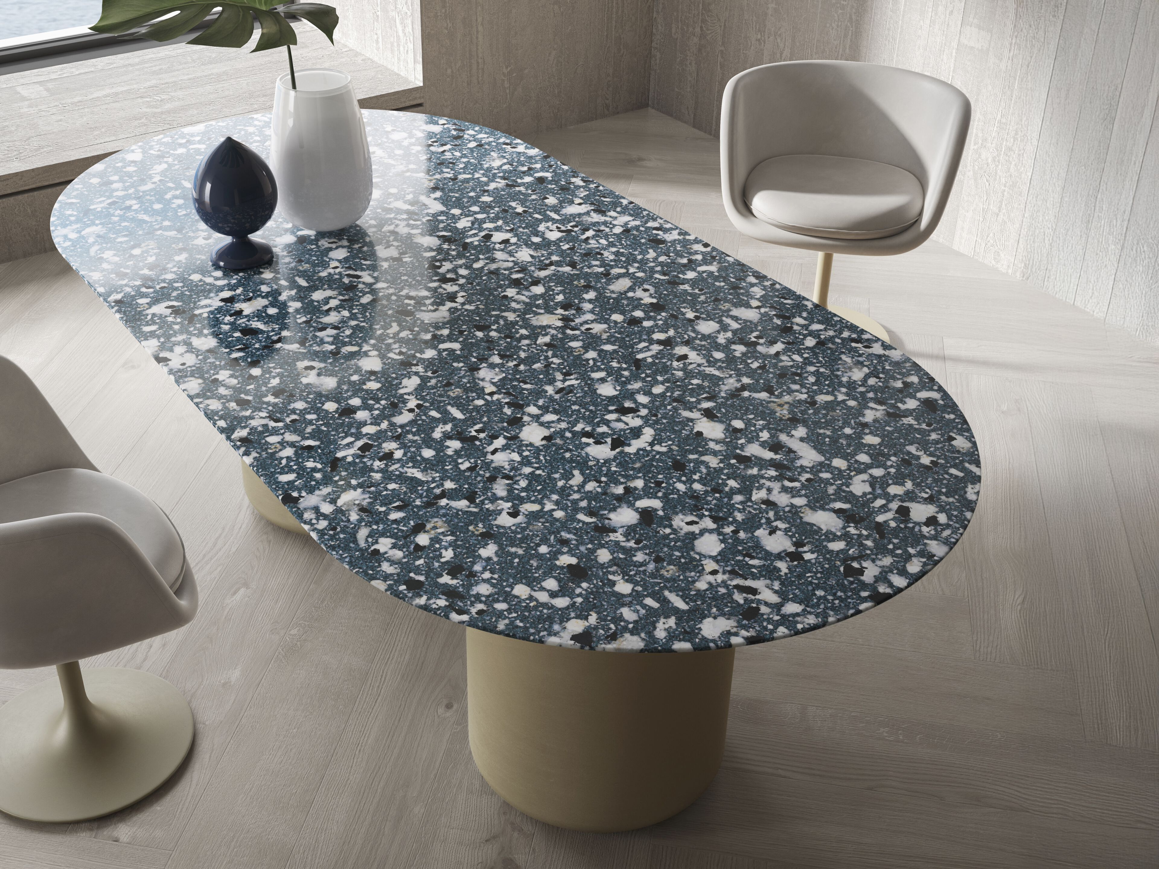 Круглый стол из стали и стекла Natuzzi Italia Deep ARCH-00078668 - Вид №4