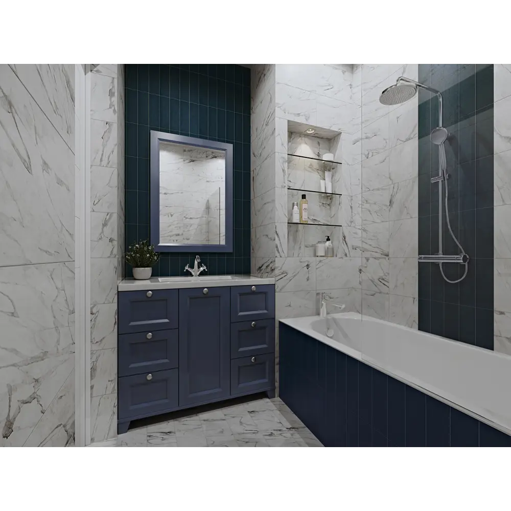 Плитка настенная Marble 25х35 см 1.4 м² цвет белый 82109478 STLM-2047859 BELANI  - Вид №3