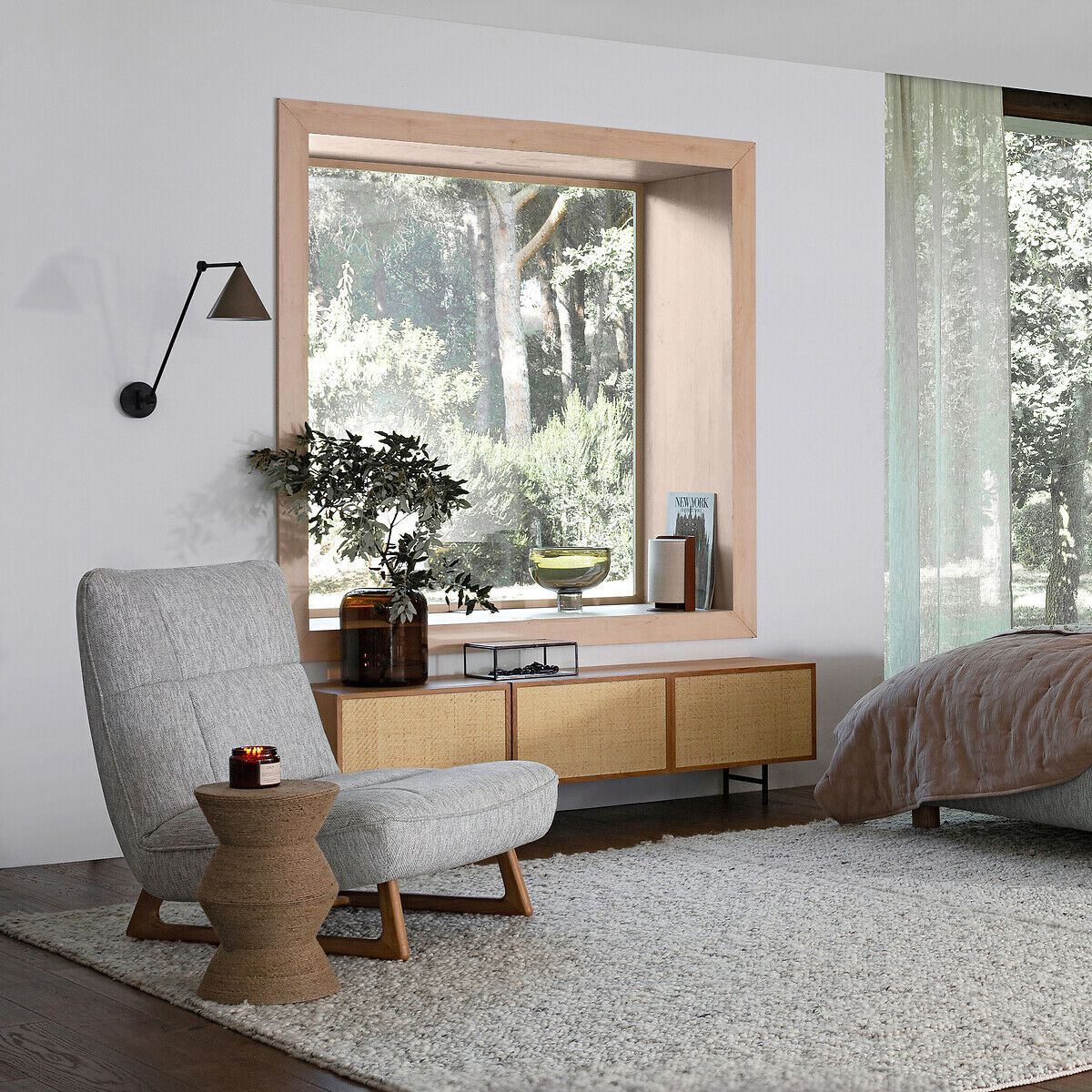 Плетеный и деревянный ТВ-шкаф с распашными дверцами AMPM PLETENICE ARCH-00115121 - Вид №7