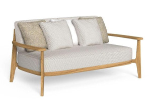 2-местный диван из ткани и тика