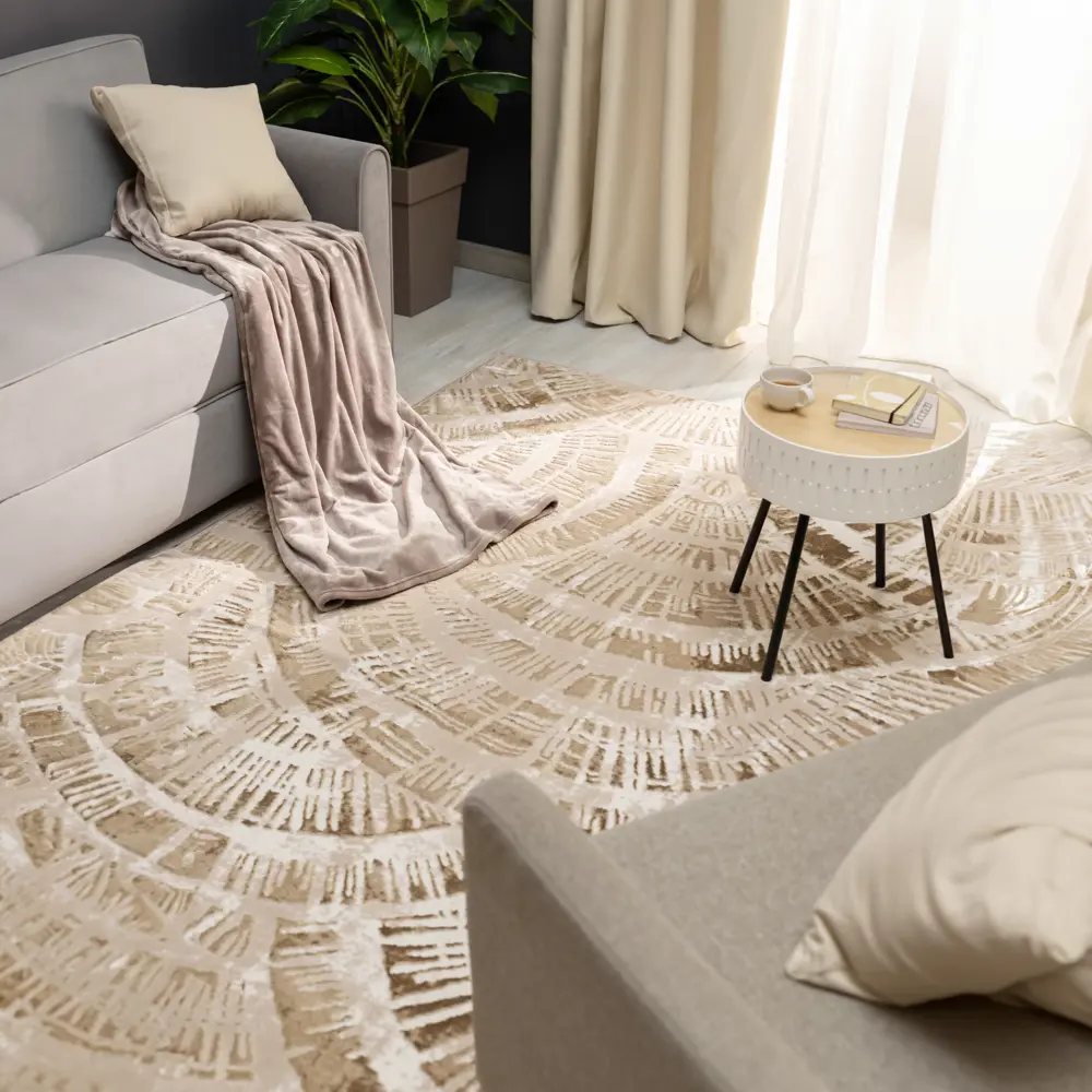 Ковер полиэстер Велори 18 I 80х200 см цвет бежевый CTIM STLM-2169174