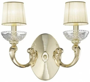 Possoni Illuminazione Бра из французского золота с кристаллами и абажурами Ofelia 257/a2