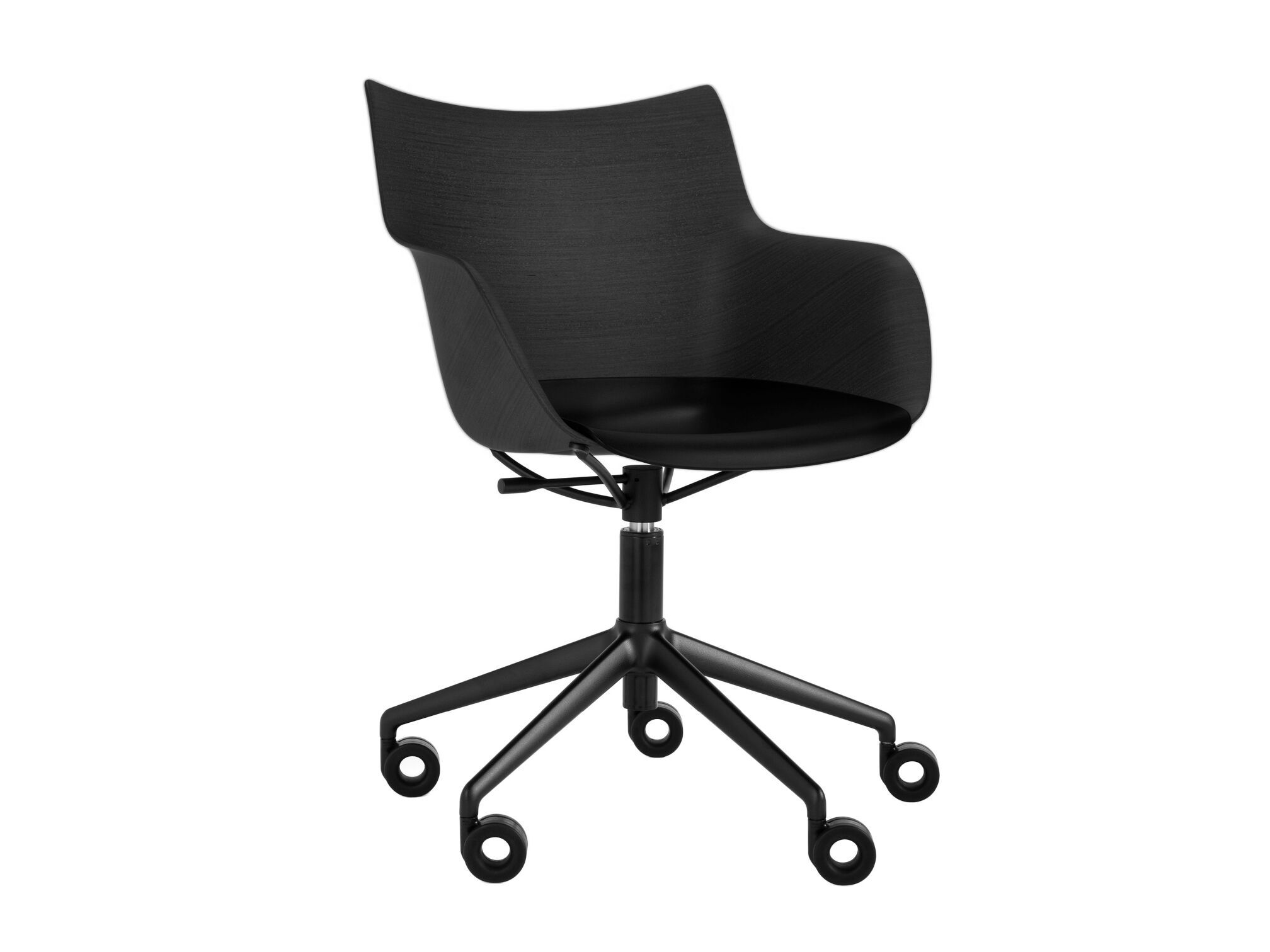 Стул с регулируемой высотой из шпона с колесами Kartell Smart Wood ARCH-00040971