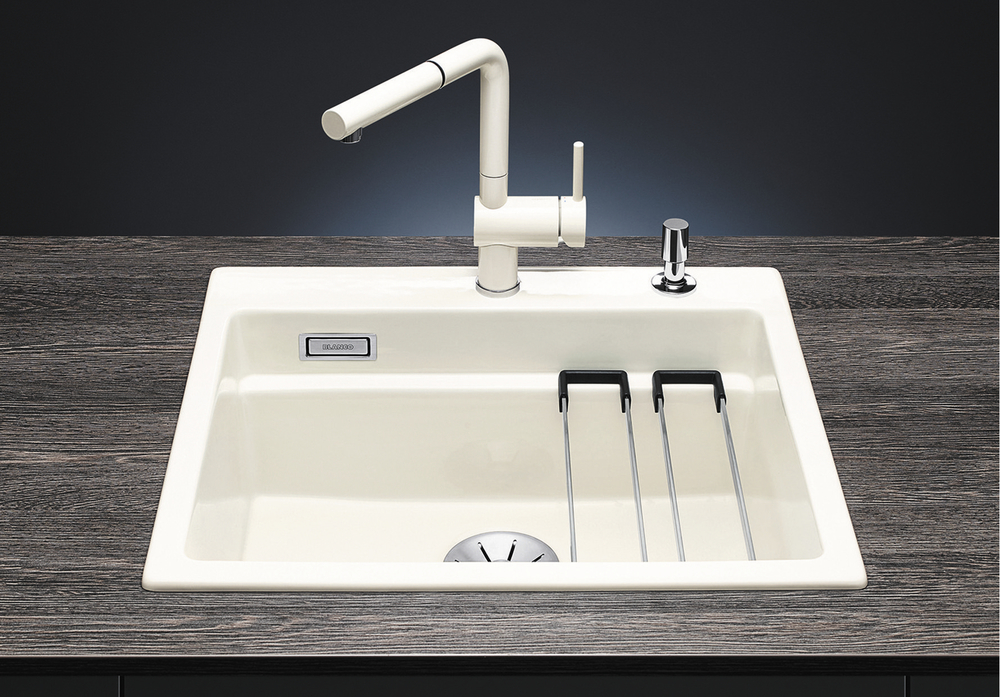 525156 Кухонная мойка Blanco Etagon 6 Ceramic PuraPlus глянцевый белый  Blanco Etagon Белый - Вид №2