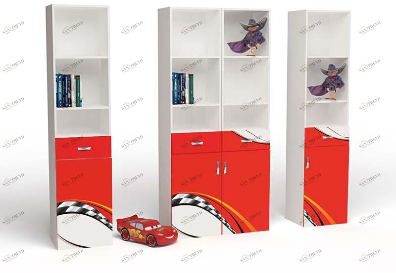 Стеллаж узкий ABC-KING La-Man, (левый красная 4631148150751