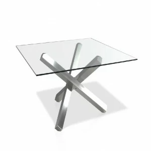 Обеденный стол квадратный стеклянный 140х140 BZ951 от Angel Cerda ANGEL CERDA  00-3865683 Прозрачный;хром