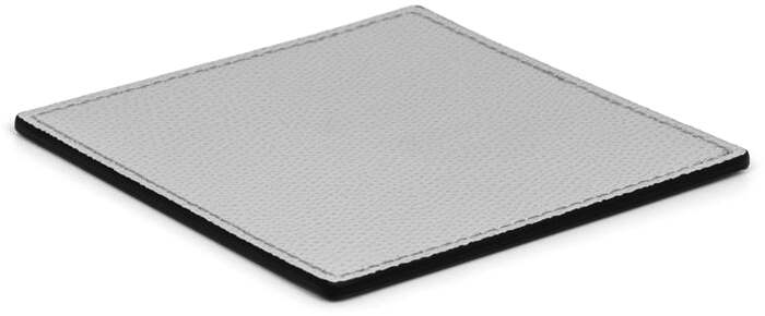 Квадратная подставка - 12x12 см / зернистая кожа_белая