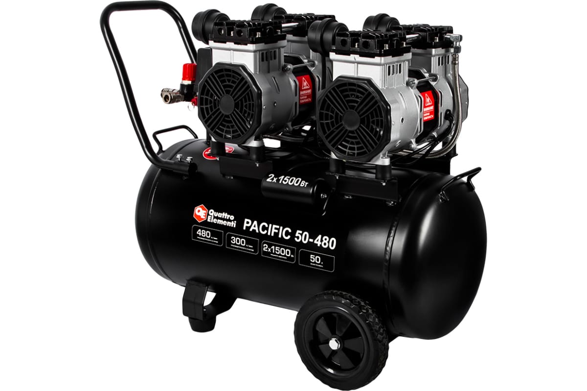 Компрессор поршневой безмасляный Quattro Elementi PACIFIC 50-480 9014350 STDN-0087316 - Вид №7