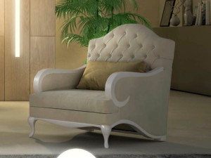 Тканевое кресло с подлокотниками