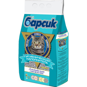 Т00020636 Наполнитель для кошачьего туалета Альпийская свежесть гранулы 4,54л БАРСИК