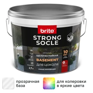 Краска для цоколя Brite Strong Socle матовая цвет прозрачный база С 2.7 л