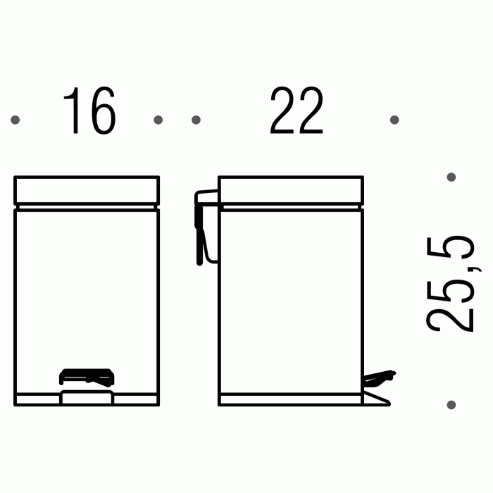B9210 Contract Ведро 3л с педалью (хром) COLOMBO COMPLEMENTI Colombo Design - Вид №3
