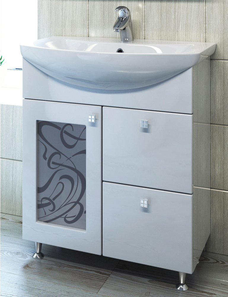 Тумба с раковиной Provans 700 (Балтика)700⨉450⨉830 мм белый Santreyd sun-id-665136 - Вид №1