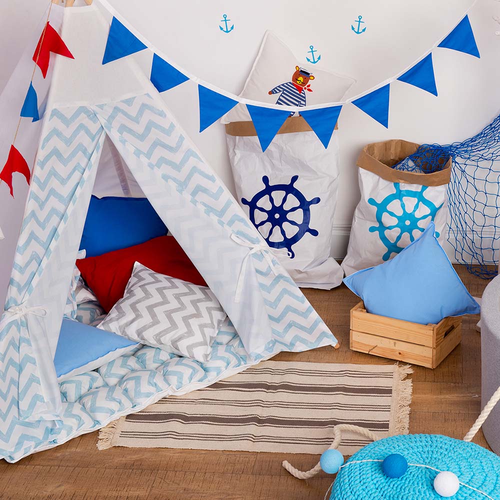 Коврик бомбон игровой Blue Zigzag VAMVIGVAM BLUE ZIGZAG 281567 Голубой Santreyd  - Вид №1