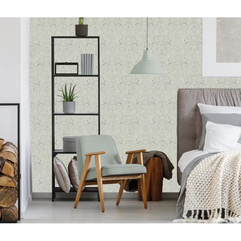 Обои флизелиновые A.S. Creation Jacquard зелёные 1.06 м 374754 82640677 STLM-2199985 - Вид №2