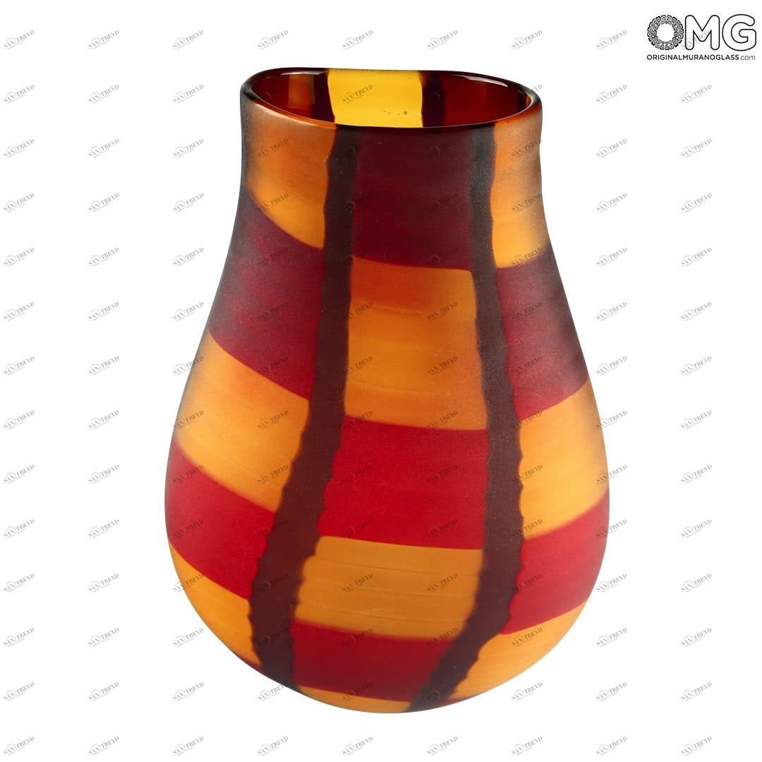 2508 ORIGINALMURANOGLASS Дутая ваза из муранского стекла - единичное изделие - Original Murano Glass OMG 20 см 