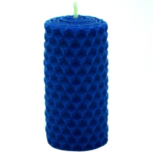 Свеча вощинная цилиндр синяя 3x6.5 см