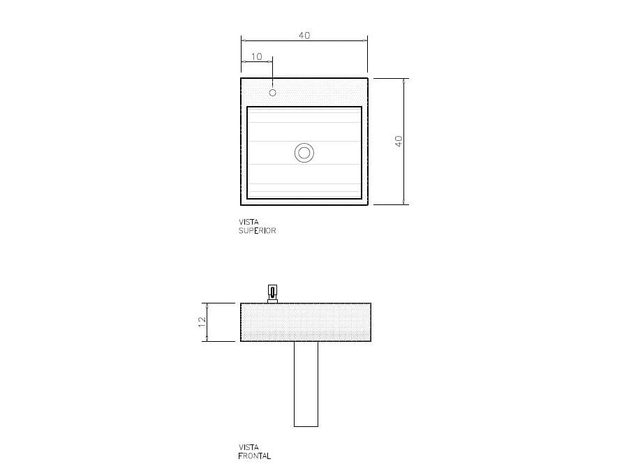 Квадратный подвесной умывальник из смолы Vallvé QUARENTA ARCH-00106364 - Вид №1