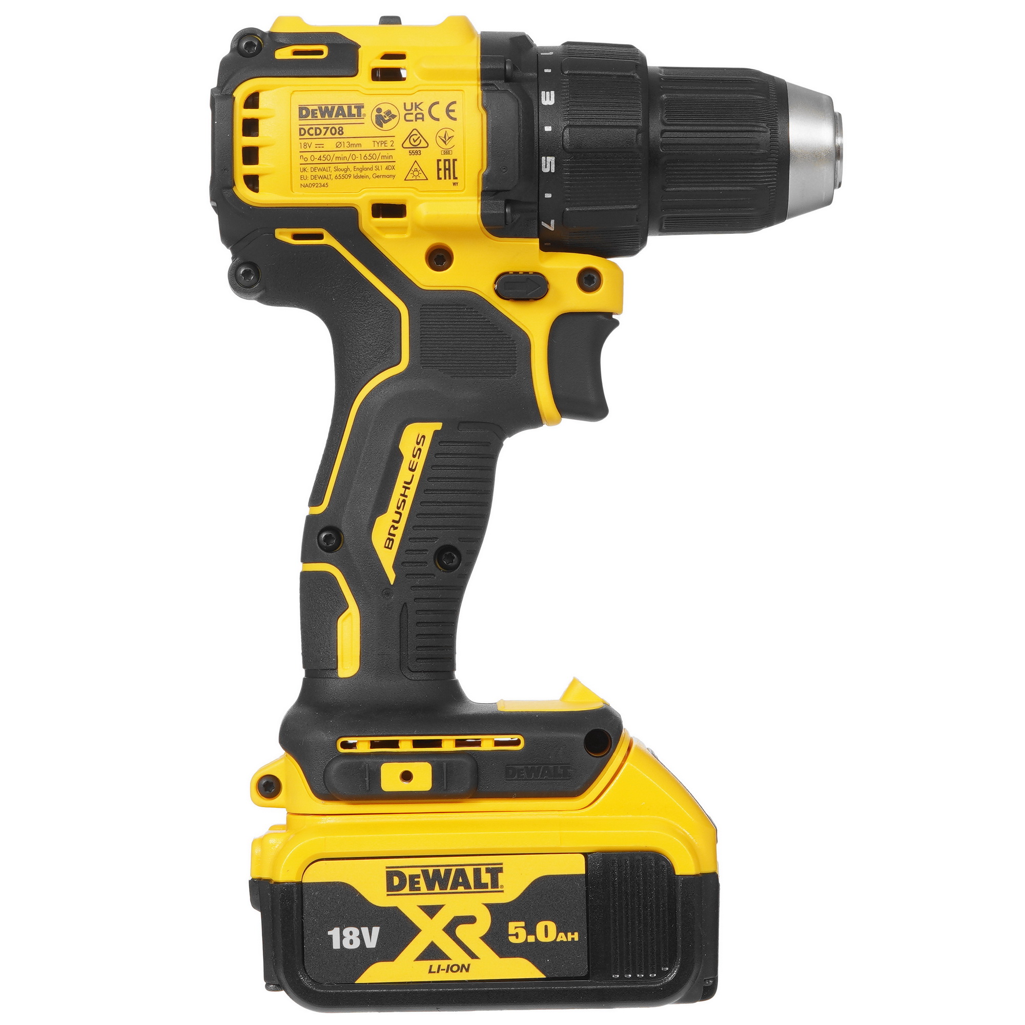Дрель-шуруповерт DeWalt DCD708P3T XR FLEXVOLТ 18/54V 5437873 STDN-0090068 - Вид №2