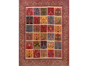 Шерстяной прямоугольный ковер с рисунком