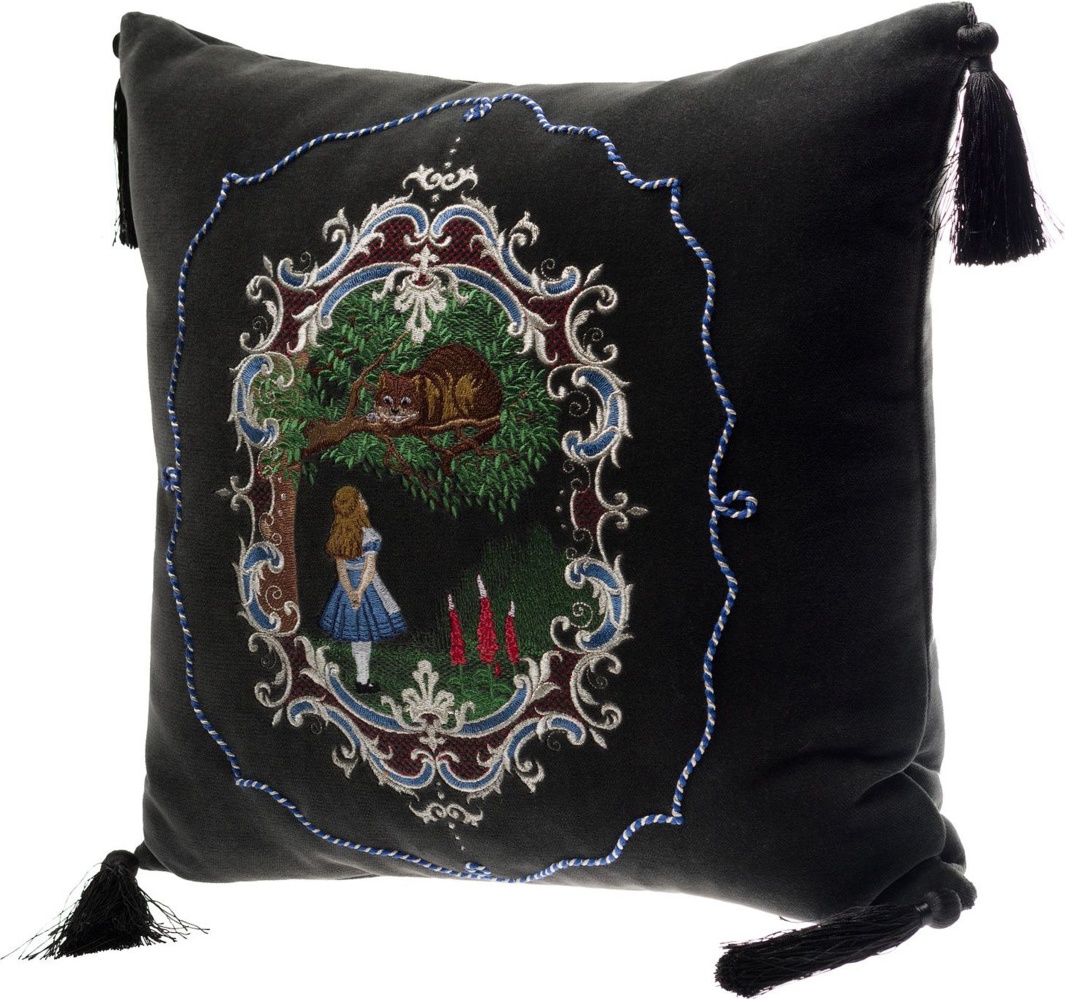 10660413 Торжокские золотошвеи Подушка диванная "В стране чудес" бархат Разм. 40*40 Мод. 906 Бархат 