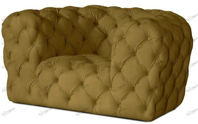 BAXTER Стеганое кожаное кресло с подлокотниками Chester moon sun-id-1419766