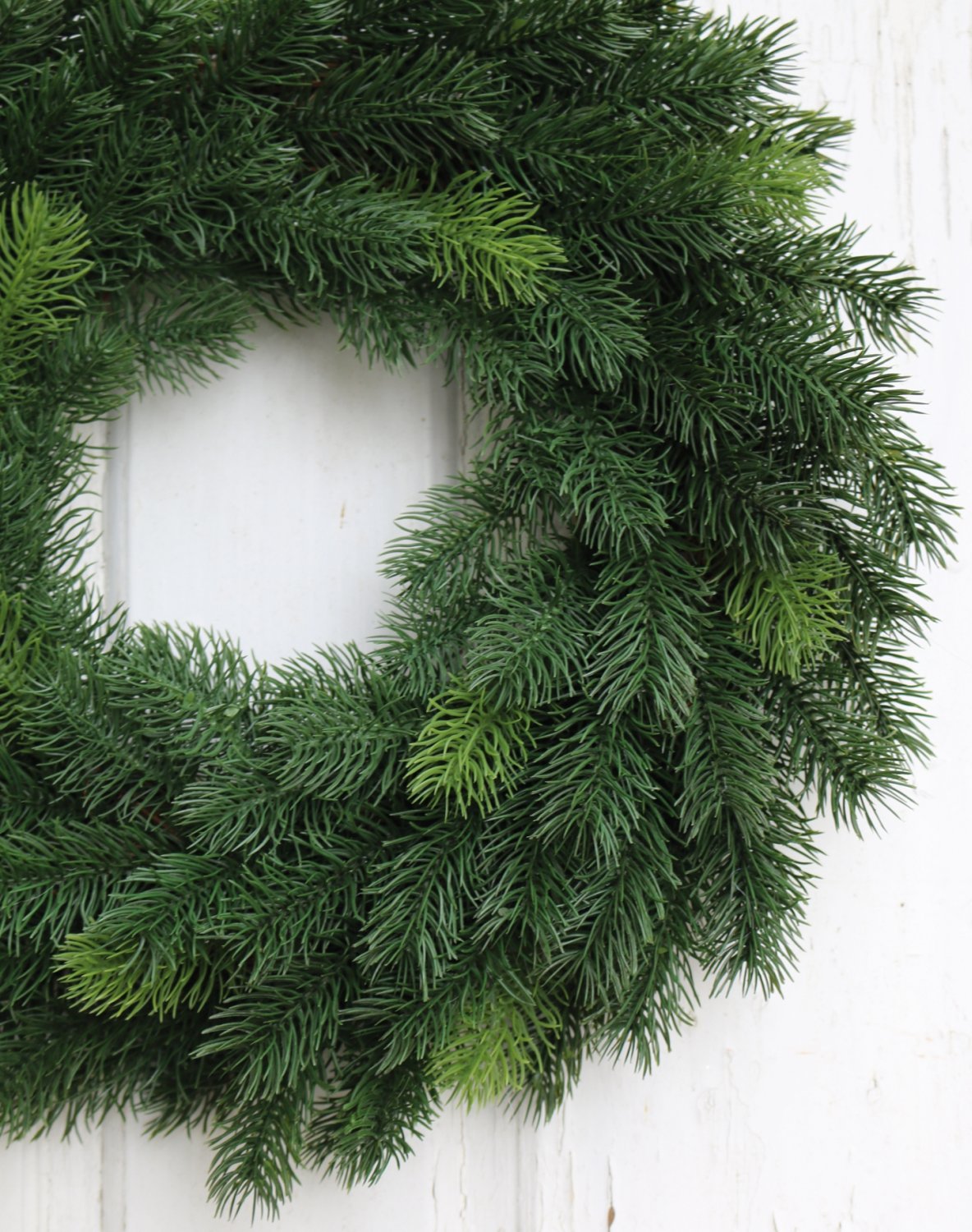 1019 883 a3 Венок из искусственной пихты, на ротанге, Ø 45 см, зеленый H-andreas  - Вид №4