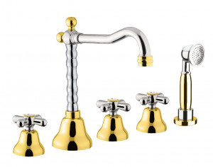 AM730402017 Смеситель на борт ванны , хром-золото Webert Armony