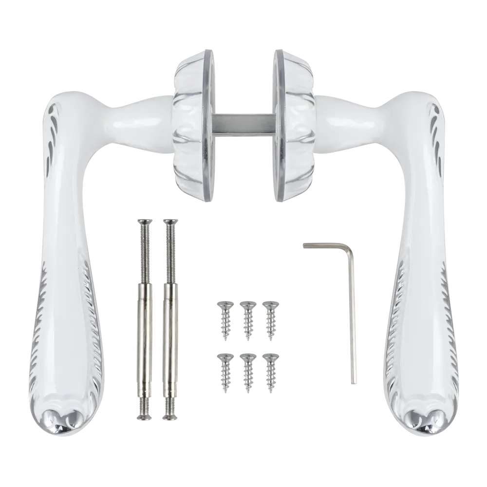 Дверные ручки Edson EDS-55H-R3, цвет белый хром STLM-2082648 - Вид №1