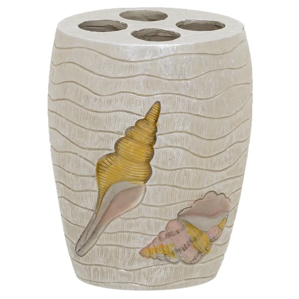 Стакан для зубных щёток настольный Raindrops «Ракушки» полирезина цвет бежевый Ракушка STLM-2037865