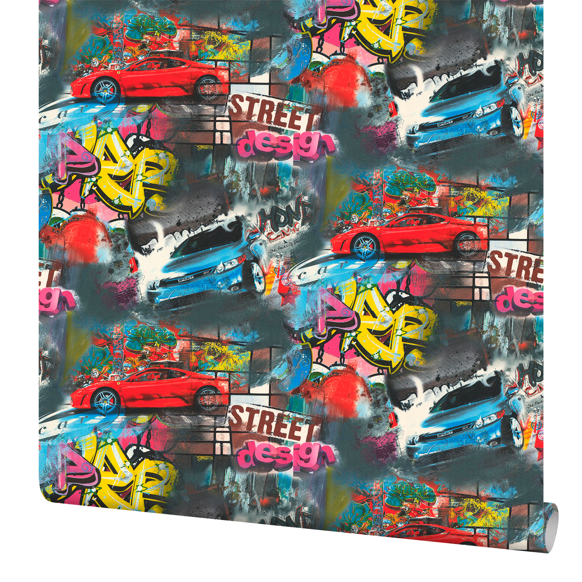 ПАЛИТРА Обои флизелиновые «Машины» дизайнерские для детской и гостиной 82046887 Drive STLM-0018338