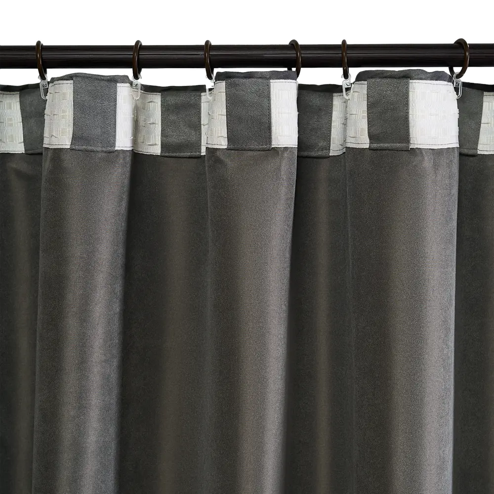 KREAFORTA Manchester - бархатная штора на ленте темно-серого цвета 200x280 см 89401544 STLM-1575958 - Вид №3