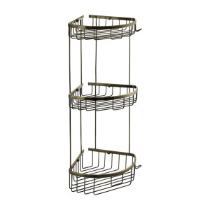 GFmark - Полочка угловая овальная тройная 22 см решетка - БРОНЗА, код: 77257