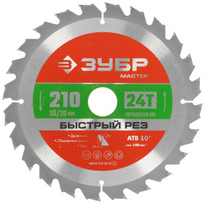Диск пильный ЗУБР БЫСТРОРЕЗ 36910-210-30-24_z01 9123071