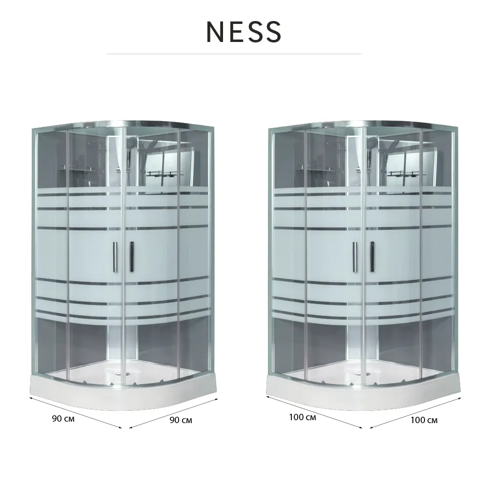 Душевая кабина Несс 1/4 низкий поддон 100x100 см Santreyd STLM-2138809 - Вид №10