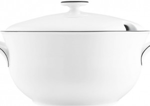 10642840 Furstenberg Супница с крышкой Furstenberg "Вагенфельд" 2,8л (с чёрным кантом) Фарфор