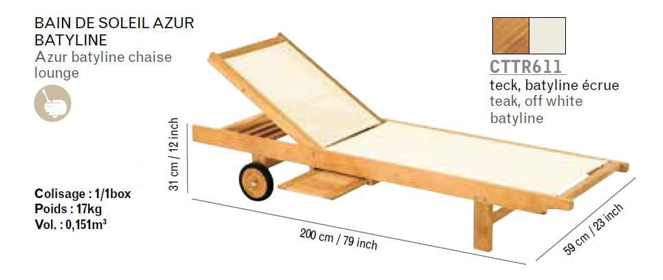 Складная садовая кровать Batyline® с колесами Les Jardins® Teck ARCH-00128338 - Вид №1
