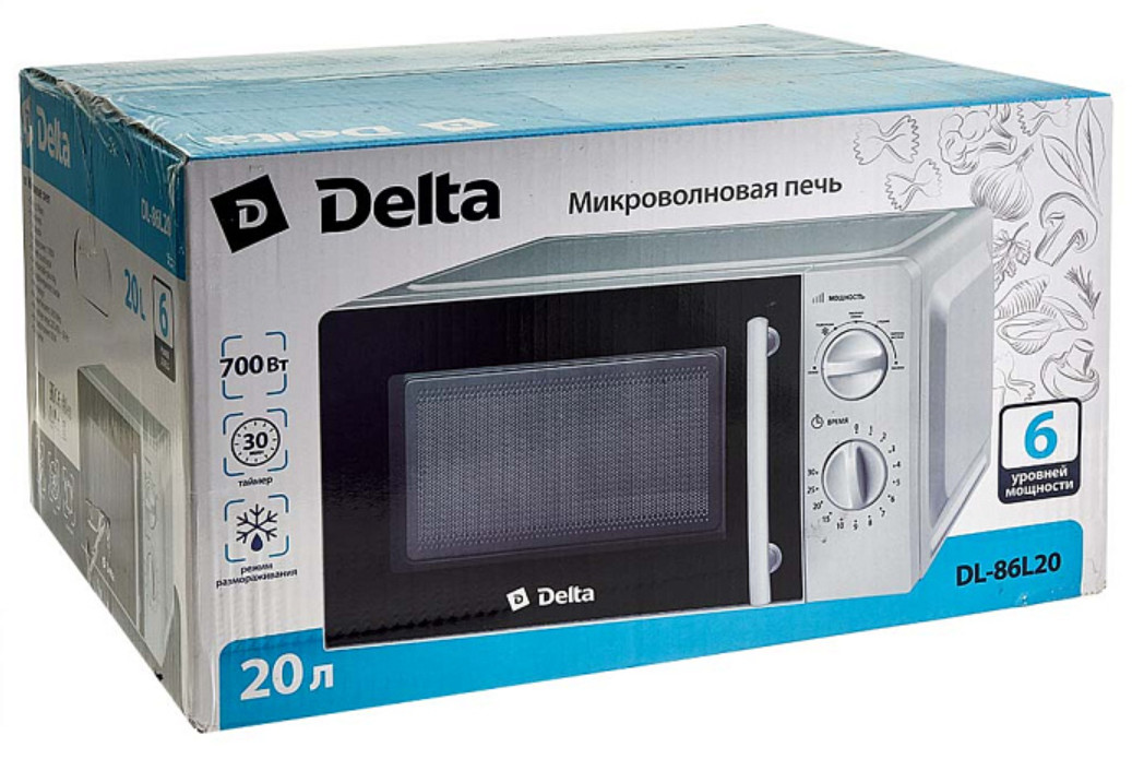9211934 Микроволновая печь DELTA DL-86L20 белый STDN-0038887 - Вид №3