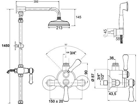 rvb Душевая стойка из латуни с лейкой 1935 wood sun-id-1413026 - Вид №2