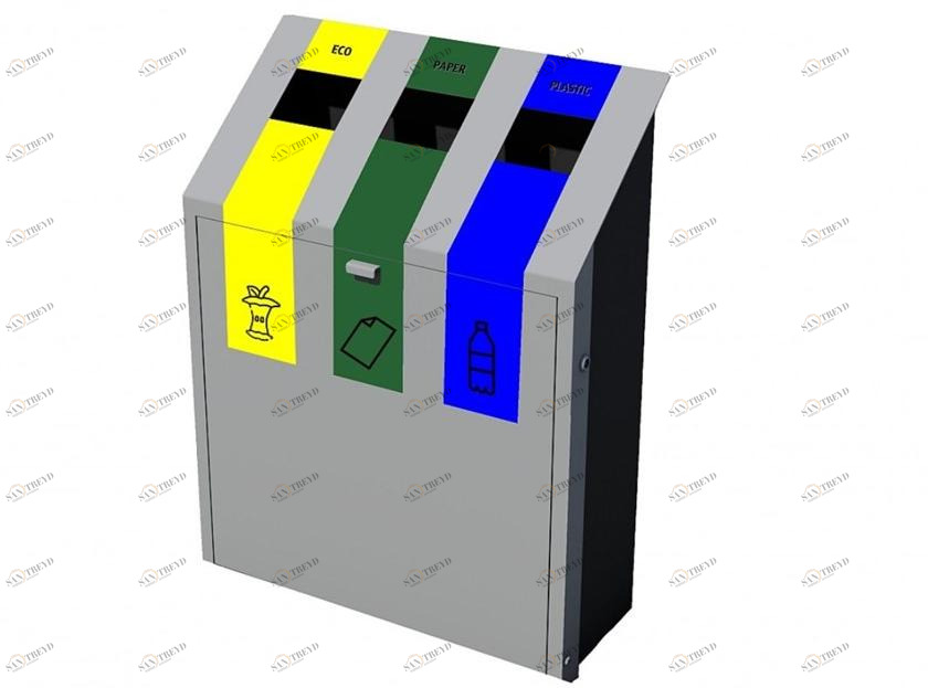 Euroform W Урна металлическая с пепельницей для раздельного сбора мусора  2085 